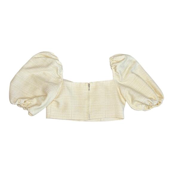 LPA Elazar Butter Yellow Tweed Top Medium - Picture 4 of 8